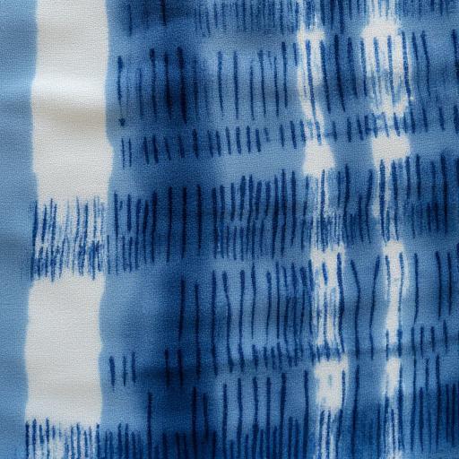 藍染めの絞り染めタペストリーのクローズアップ